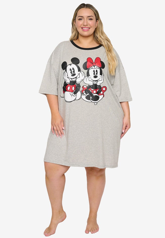 Disney Mickey & Minnie Mouse Sleep Shirt Pajamas Grey, , alternate image number 2