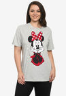 Disney Women's Minnie Mouse Sitting Short Sleeve T-Shirt Gray, GRAY, hi-res image number 0