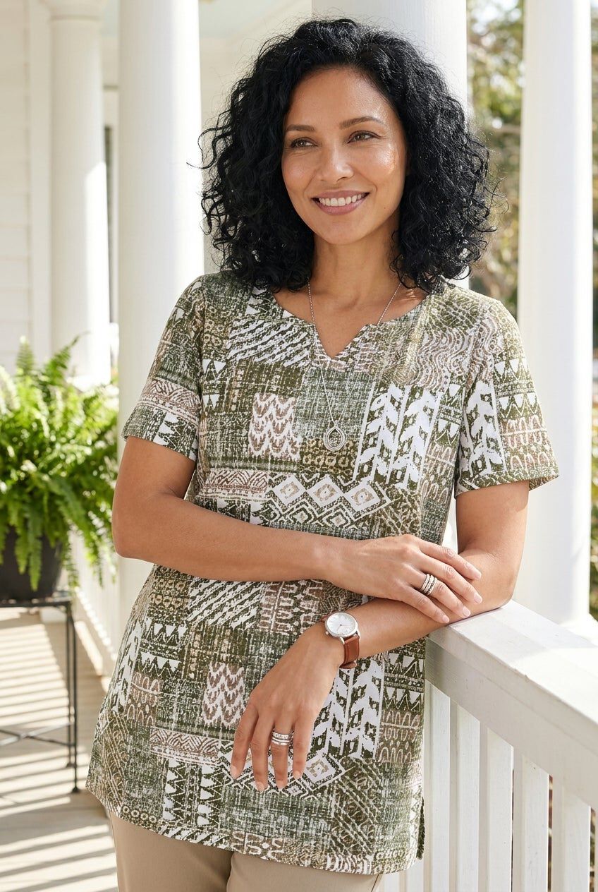 Notch-Neck Tunic
