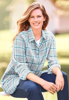 Plaid Double-Brushed Cotton Flannel Shirt