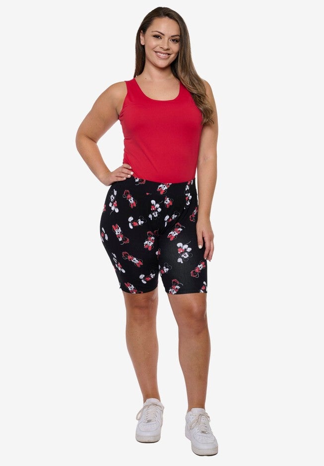 Women's Disney Mickey Mouse Bike Shorts Black All-Over Print, BLACK, alternate image number 4