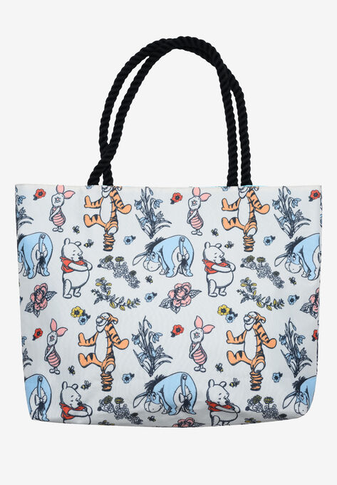 Winnie The Pooh Rope Tote Bag All-Over Print Carry-On Travel Eeyore Piglet Tote Bag, , on-hover image number null