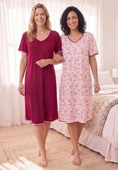 2-Pack Short Silky Gown