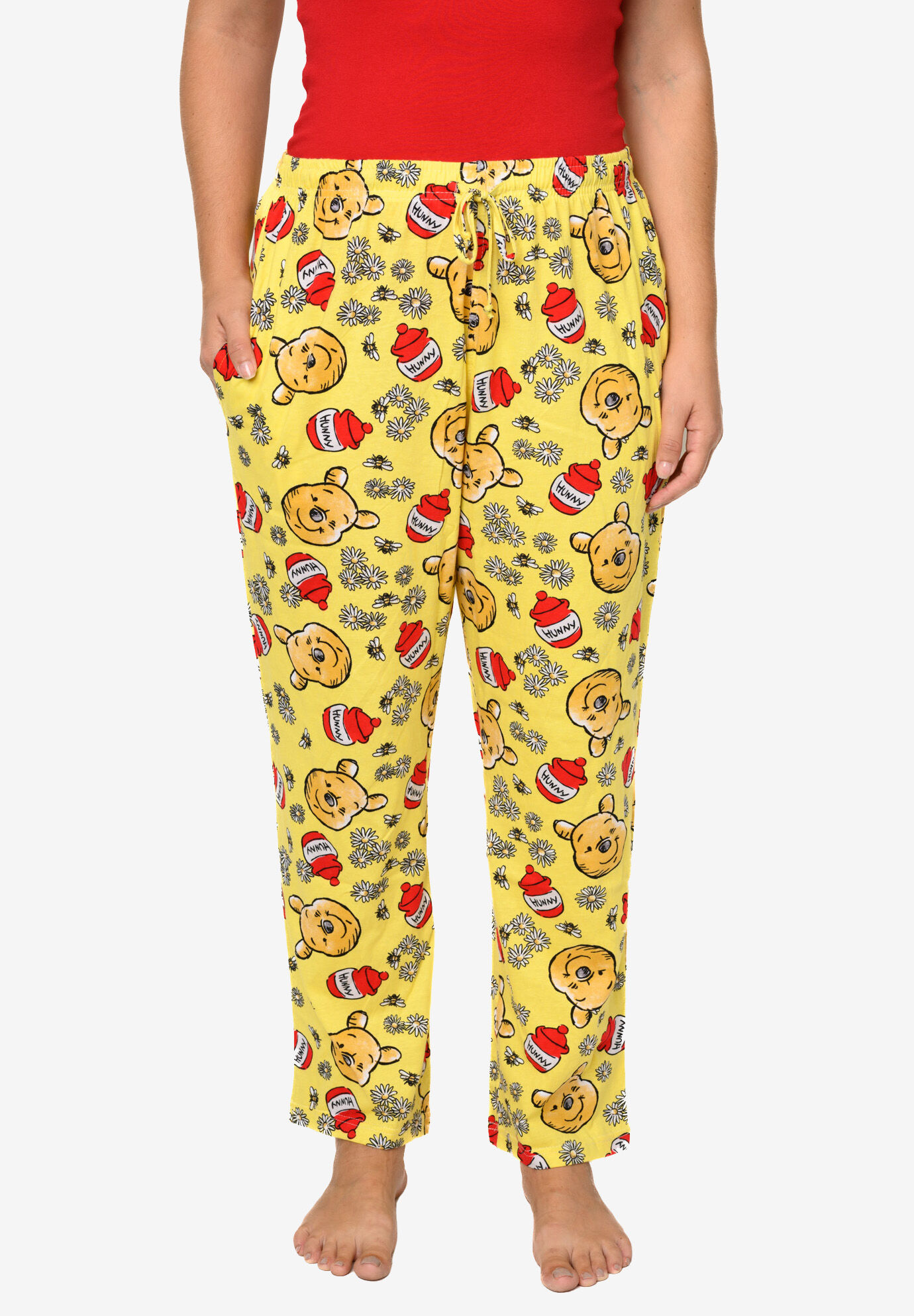 Disney Winnie The Pooh Pajama Lounge Pants All-Over Print Yellow | Roaman's
