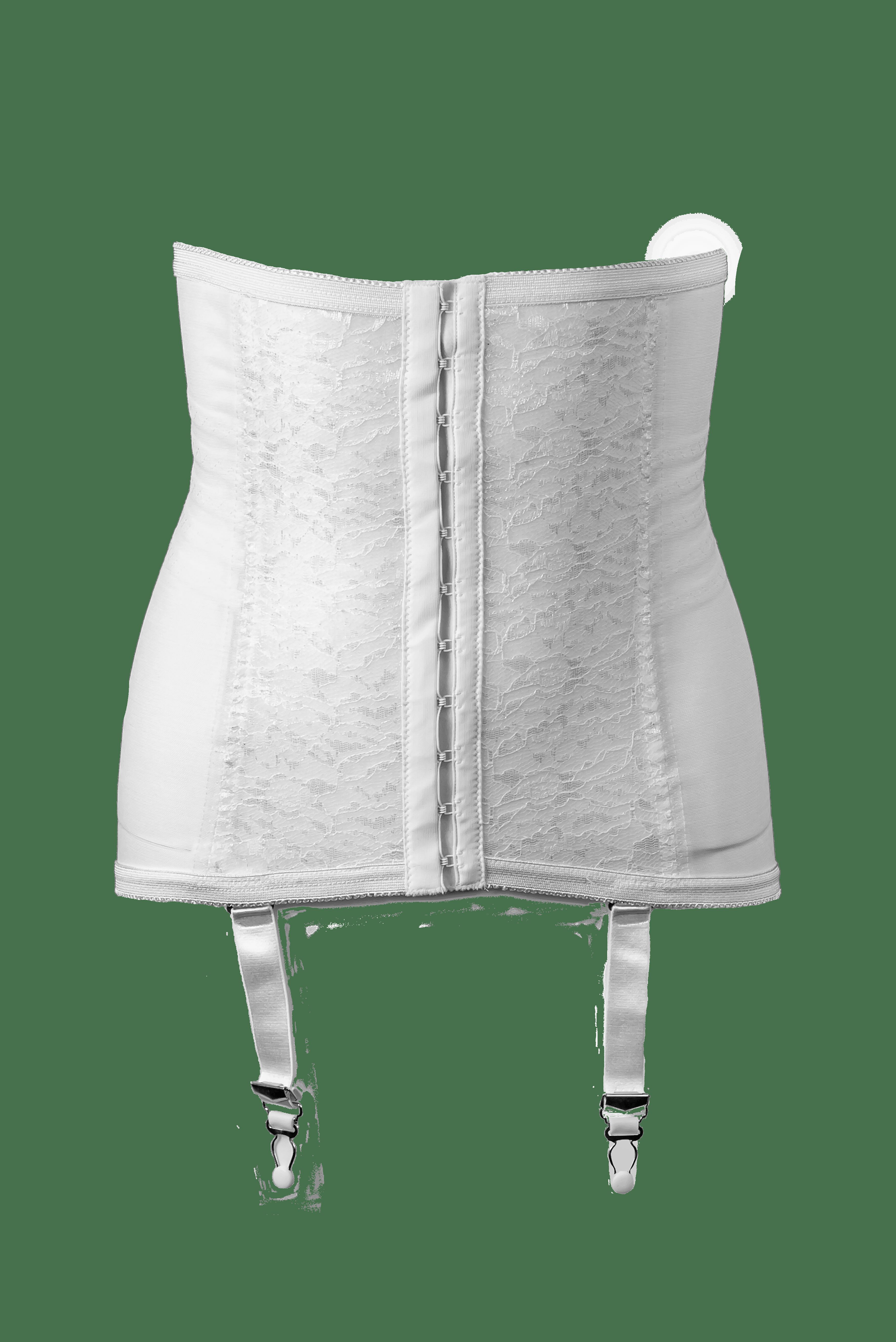Firm Shaping Waist Trainer with removable garters., WHITE, alternate image number 3