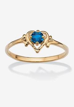 Yellow Gold-Plated Simulated Birthstone Ring