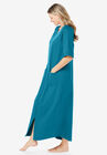 Long French Terry Zip-Front Robe, , alternate image number null