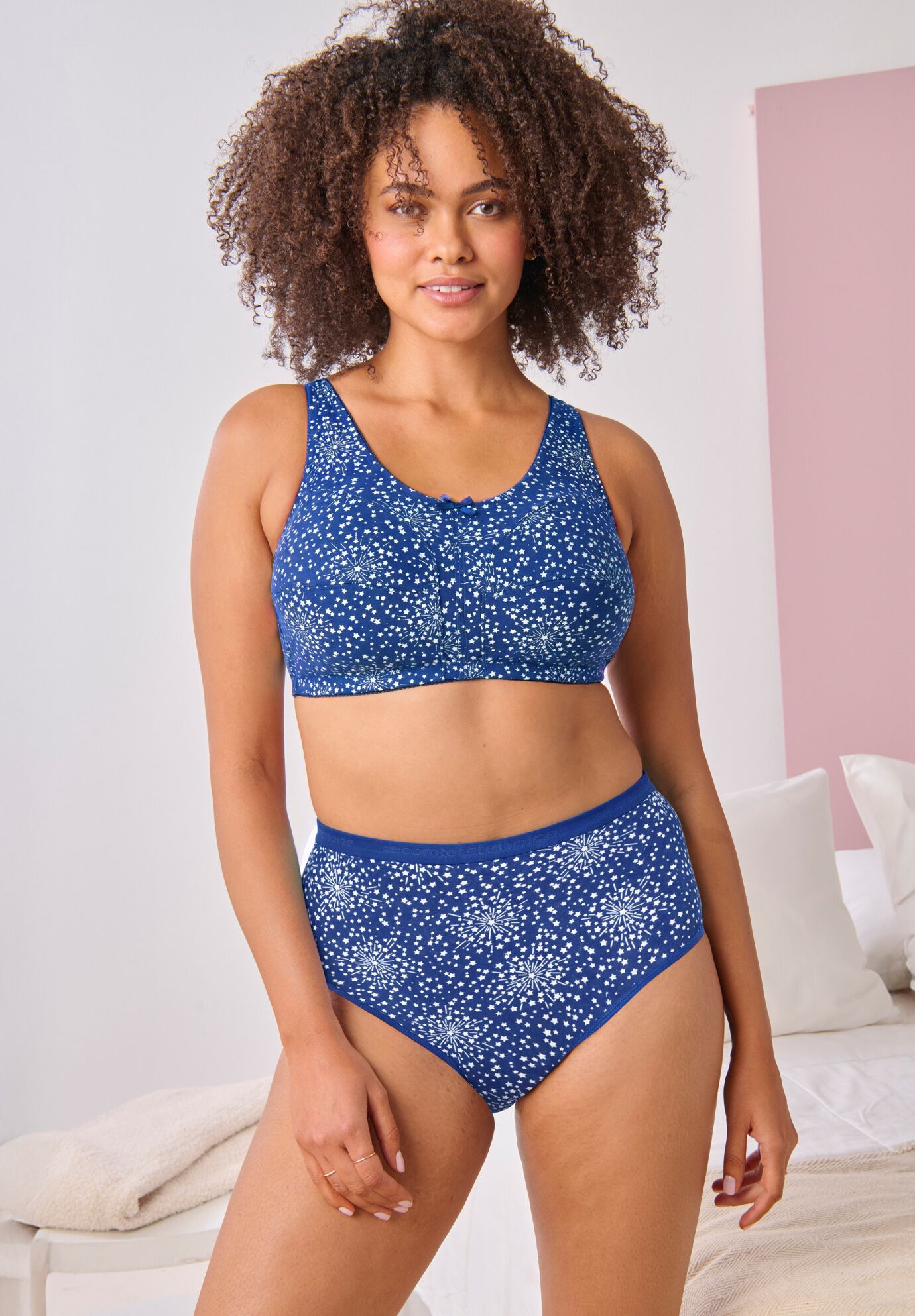 Wireless Back-Close Cotton Bra, , alternate image number 5