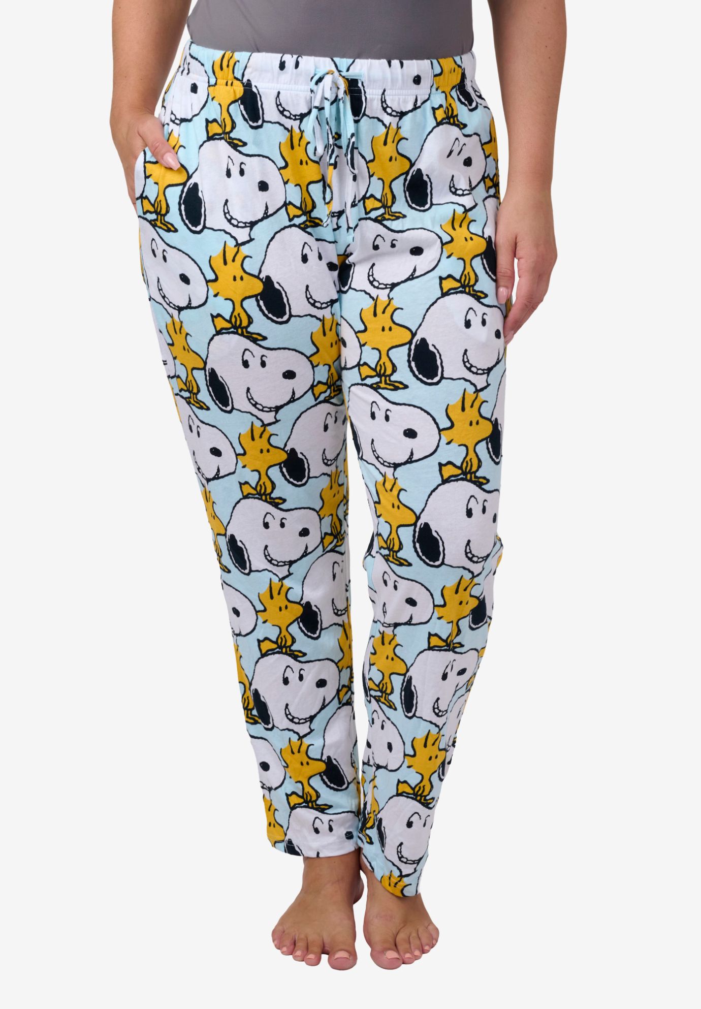 Peanuts Snoopy Pajama Pants Allover Print Sleep Loungewear Bottoms, BLUE, hi-res image number 0
