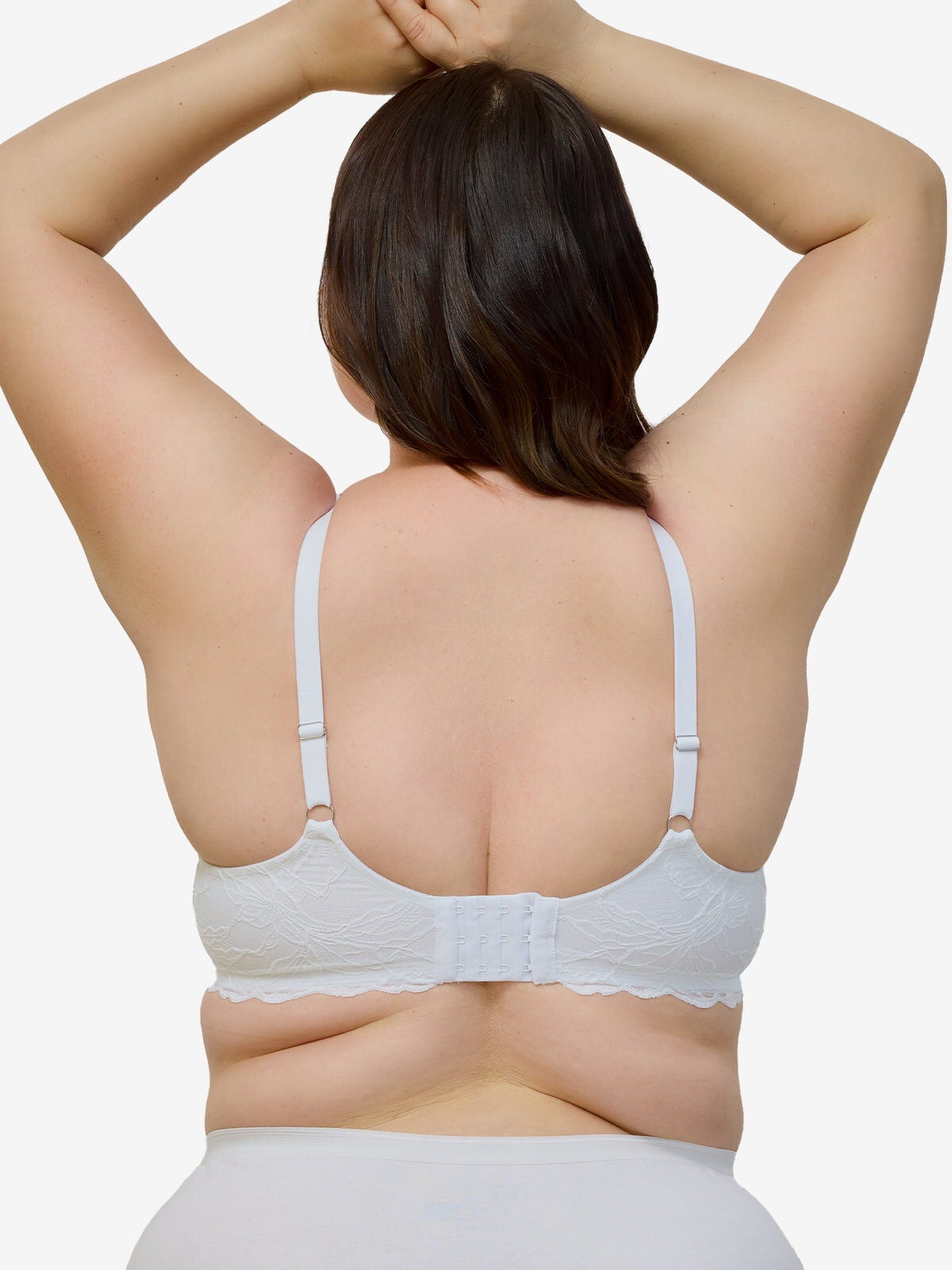 The Willow - Lace Plunge Underwire Bra, WHITE, on-hover image number 1