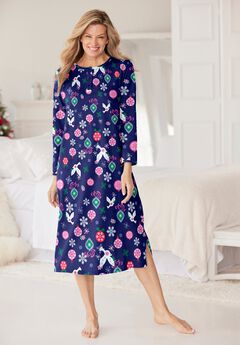 Long-Sleeve Henley Print Sleepshirt