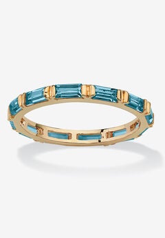 14K Yellow Gold-Plated Birthstone Baguette Eternity Ring