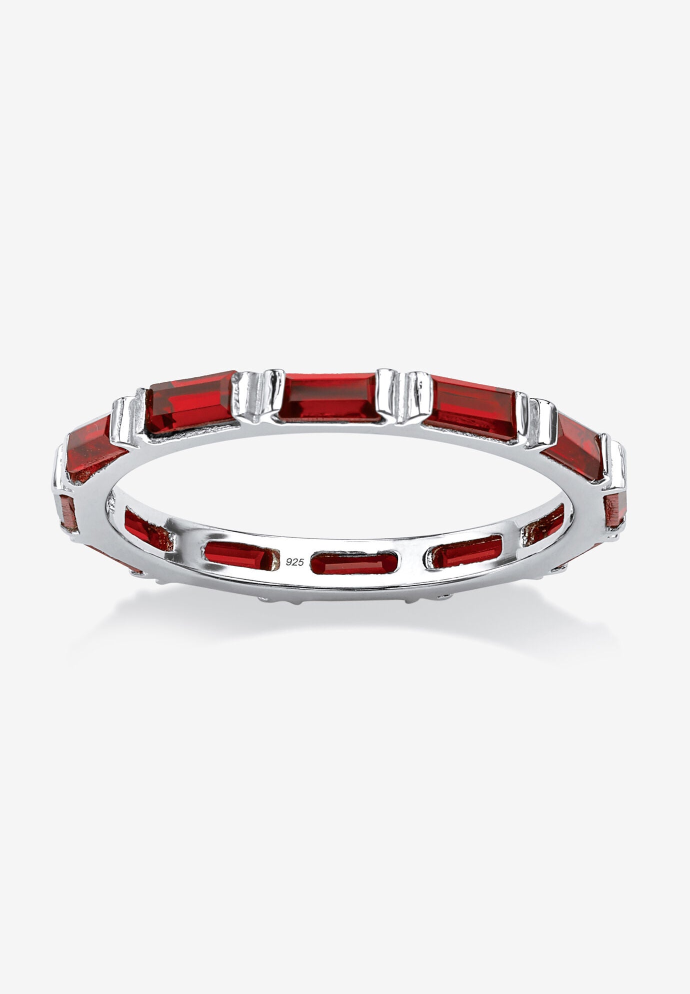 Sterling Silver Simulated Birthstone Eternity Ring, JULY, hi-res image number 0