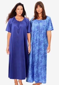 2-Pack Long Silky Gown