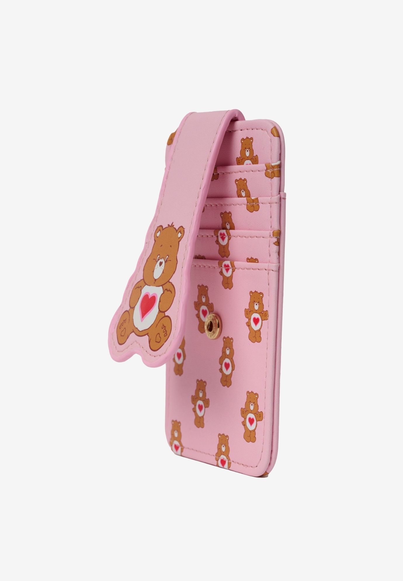 Womens Care Bears Card Holder Wallet Button Snap Closure Tenderheart, PINK, alternate image number 2