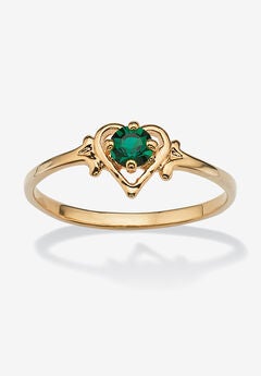 Yellow Gold-Plated Simulated Birthstone Ring