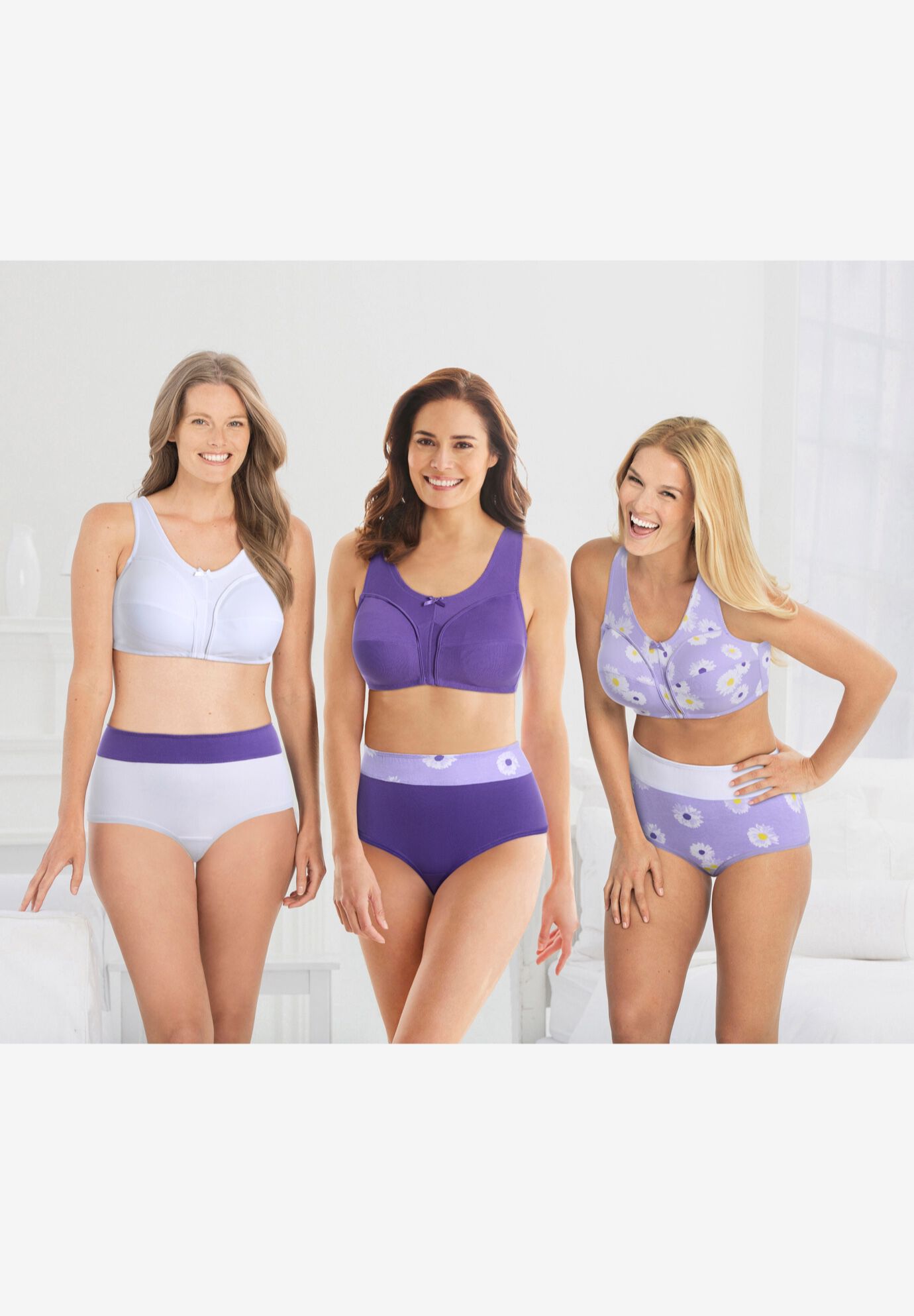 3-Pack Cotton Wireless Bra, , alternate image number 3