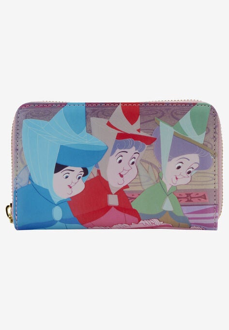 Loungefly X Disney Zip Around Wallet Sleeping Beauty Aurora Maleficent, MULTI, hi-res image number null