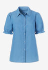 Button Front Denim Shirt, , alternate image number null
