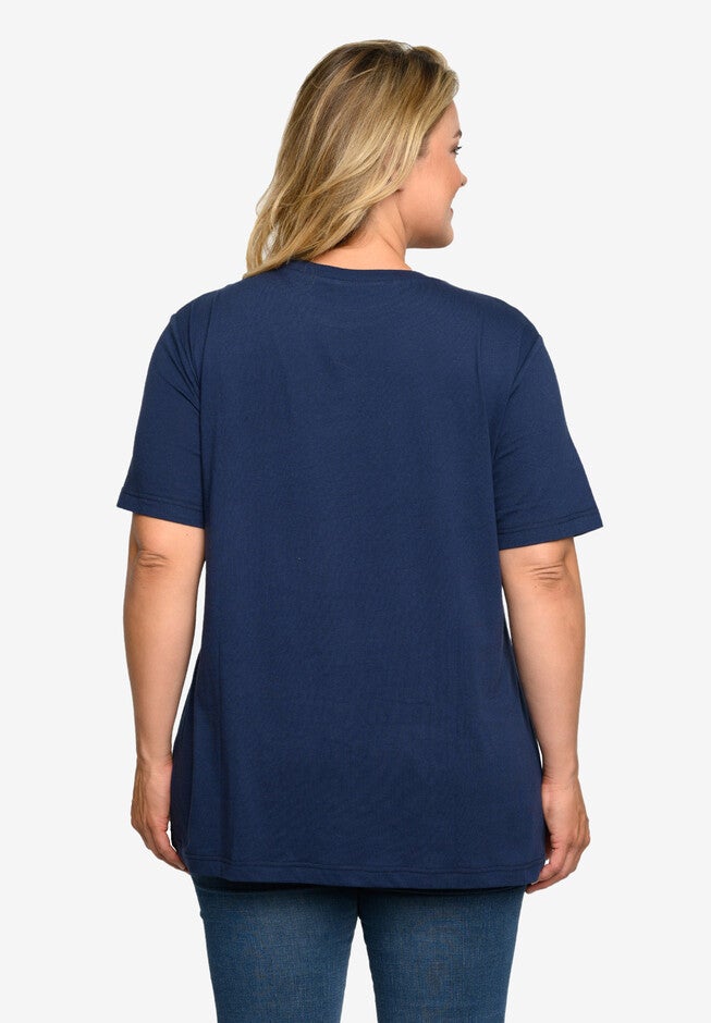 Winnie The Pooh & Eeyore T-Shirt Smile Flowers Navy, , alternate image number 3