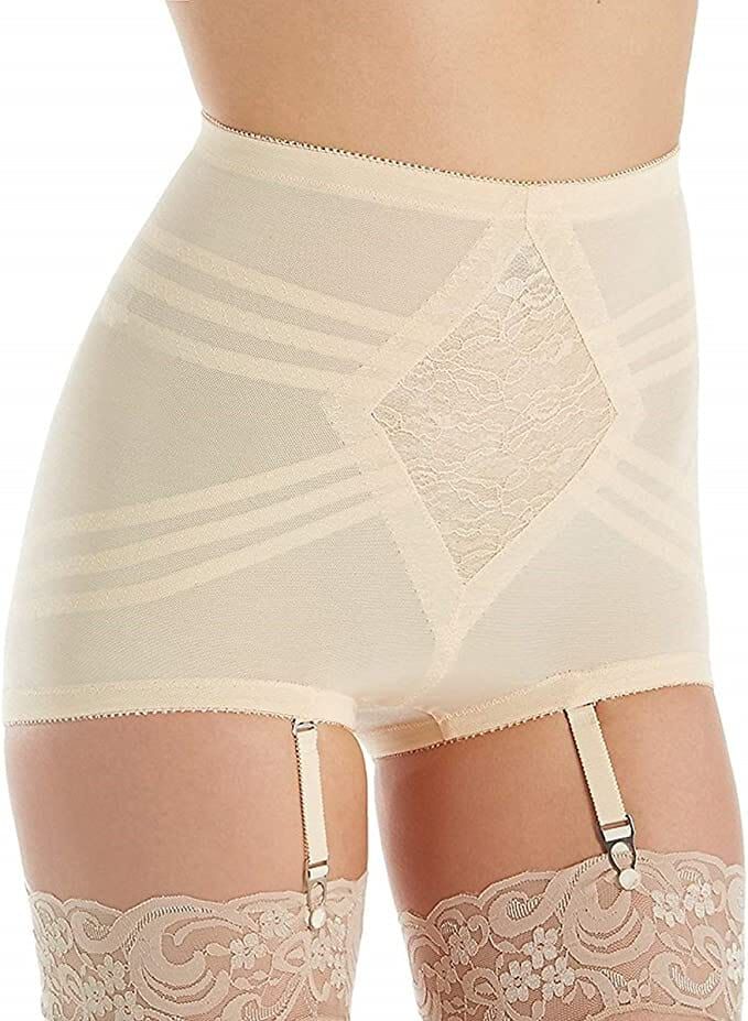 Extra Firm High Waist Panty Brief with Removable Garters, BEIGE, hi-res image number 0