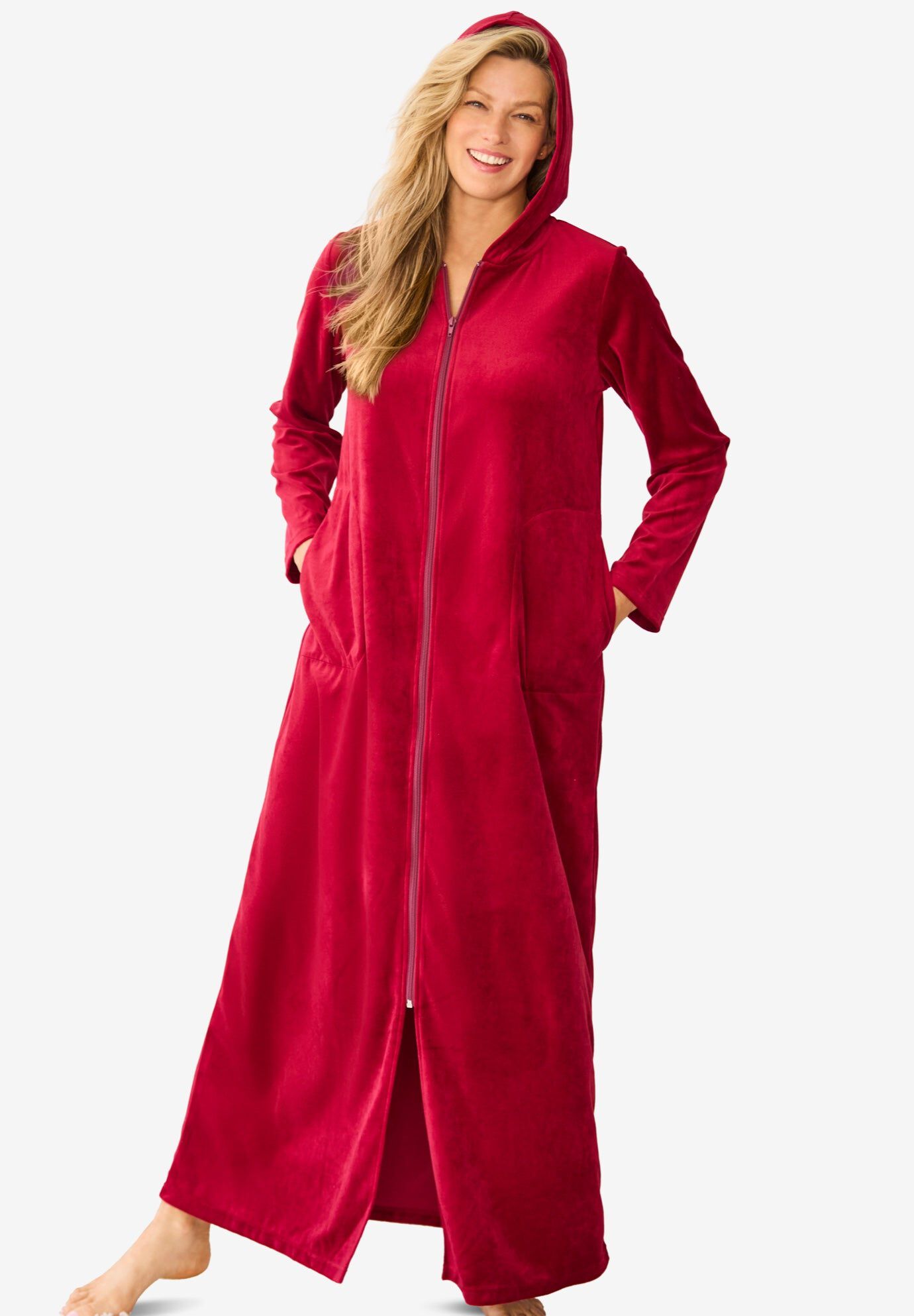 Dreams & Co® Hooded Velour Robe | Roaman's