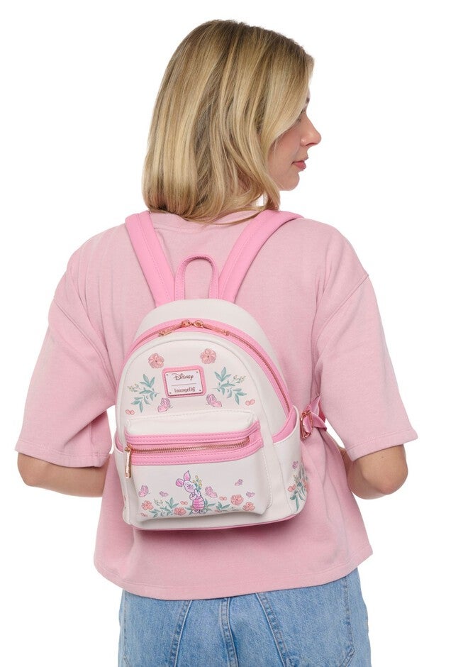 Loungefly x Disney Piglet Floral Mini Backpack Winnie the Pooh Pink, PINK, alternate image number null