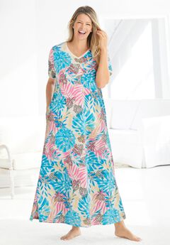 V-NECK SHORT SLEEVE MAXI LOUNGER