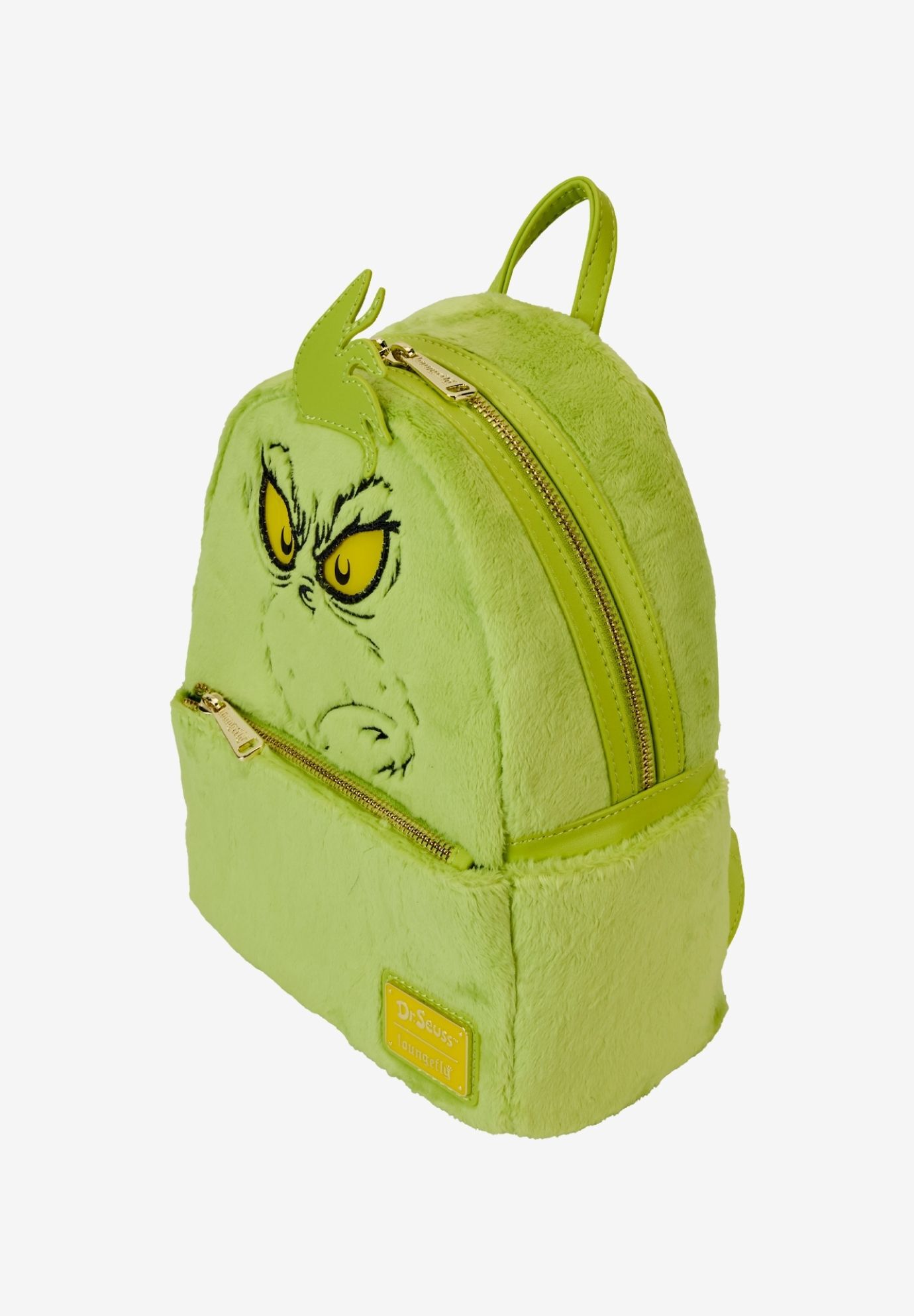 Loungefly x Dr. Seuss The Grinch Light-Up Plush Mini Backpack Cosplay, GREEN, alternate image number 4