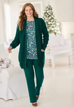 Button-Front Shaker Cardigan Sweater