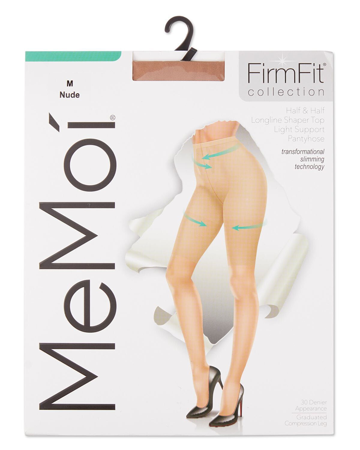 Women's Half & Half Light Support Leg Nylon Pantyhose, NUDE, alternate image number 5