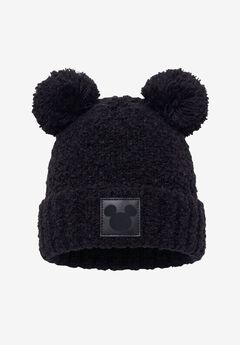 Disney Mickey Mouse Beanie Hat Double Pom Fuzzy Knit Winter