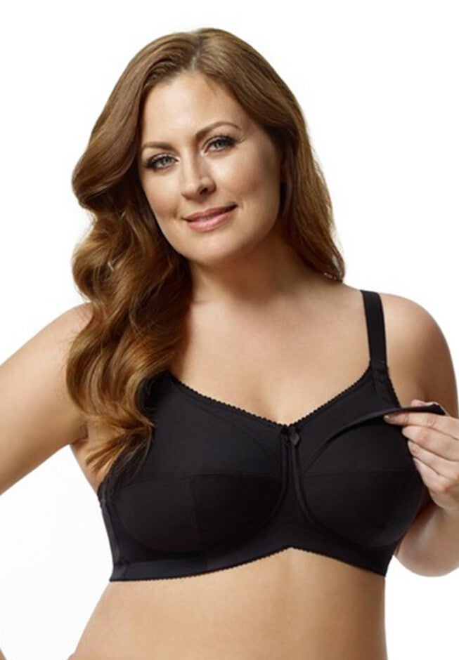 Cotton Nursing Soft Cup Bra, BLACK, hi-res image number null