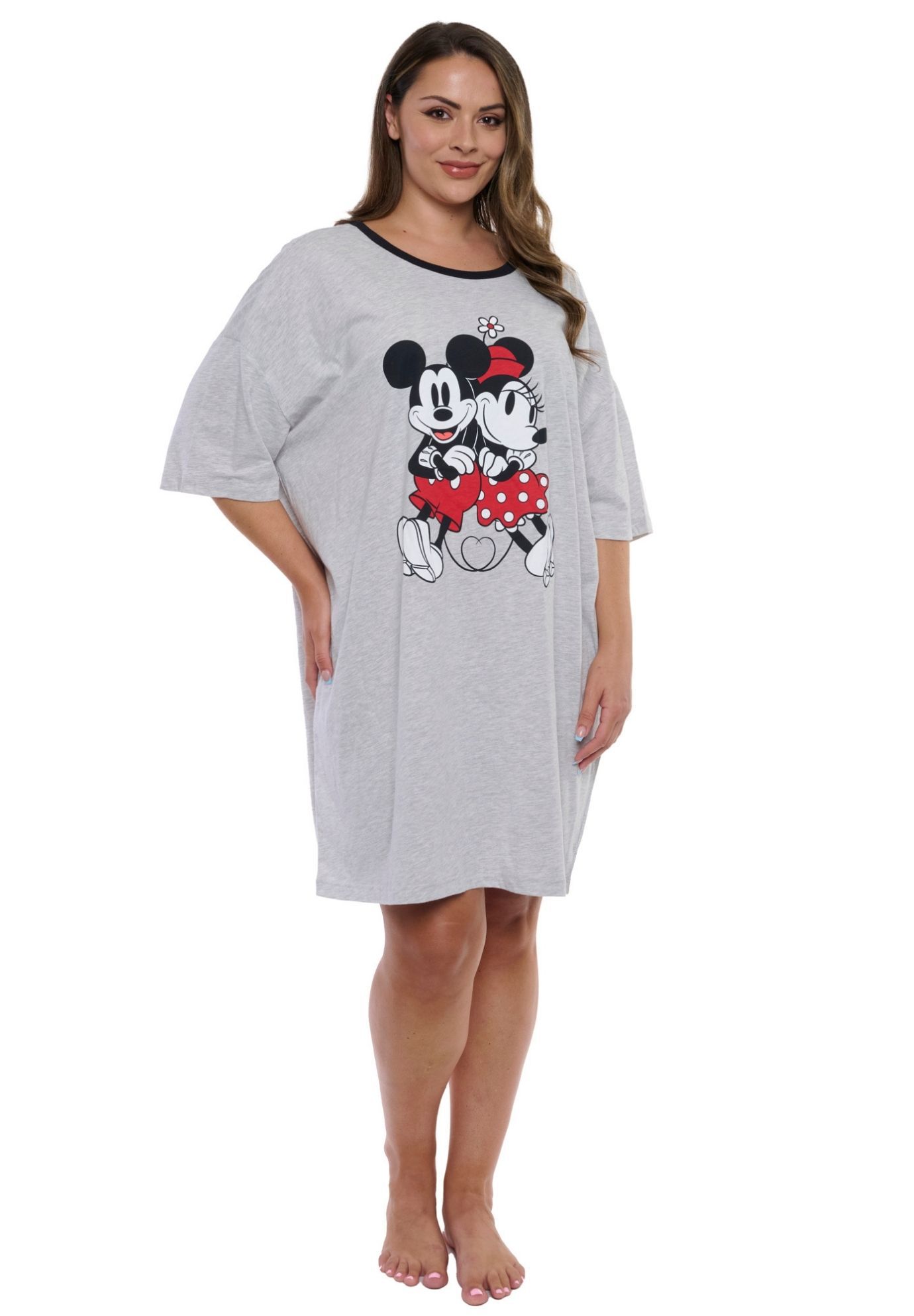 Disney Mickey & Minnie Mouse Sleep Shirt Nightgown Pajamas Gray, GRAY, alternate image number 3