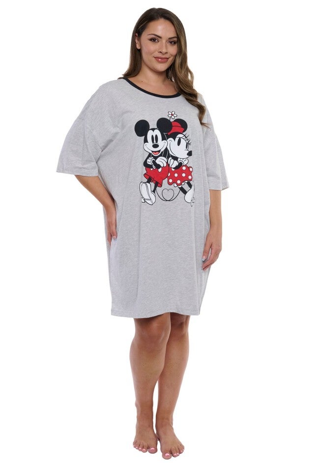 Disney Mickey & Minnie Mouse Sleep Shirt Nightgown Pajamas Gray, GRAY, alternate image number 3