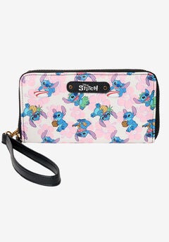 Disney Stitch Wallet All-Over Character Print Zip Around Wristlet