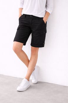 Stretch Mid-rise Cargo Convertible Bermumda Shorts