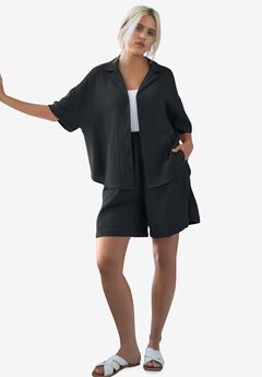 Pull-On Elastic Waist Gauze Shorts