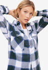 Plaid Button-Front Flannel Tunic, , alternate image number null