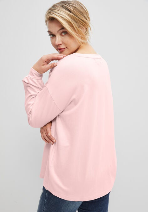 Blouson Sleeve Sweatshirt Tunic, , on-hover image number null