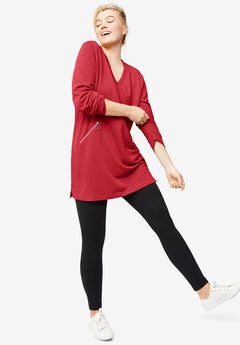 Zip Pocket French Terry Sweatshirt Tunic