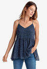 Babydoll Tank, NAVY DITSY FLORAL, hi-res image number null