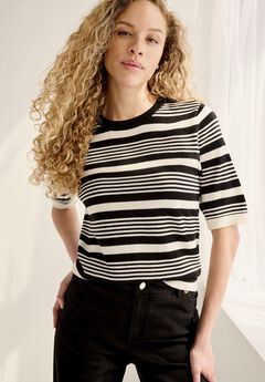 Short Sleeve Fine Knit Pullover