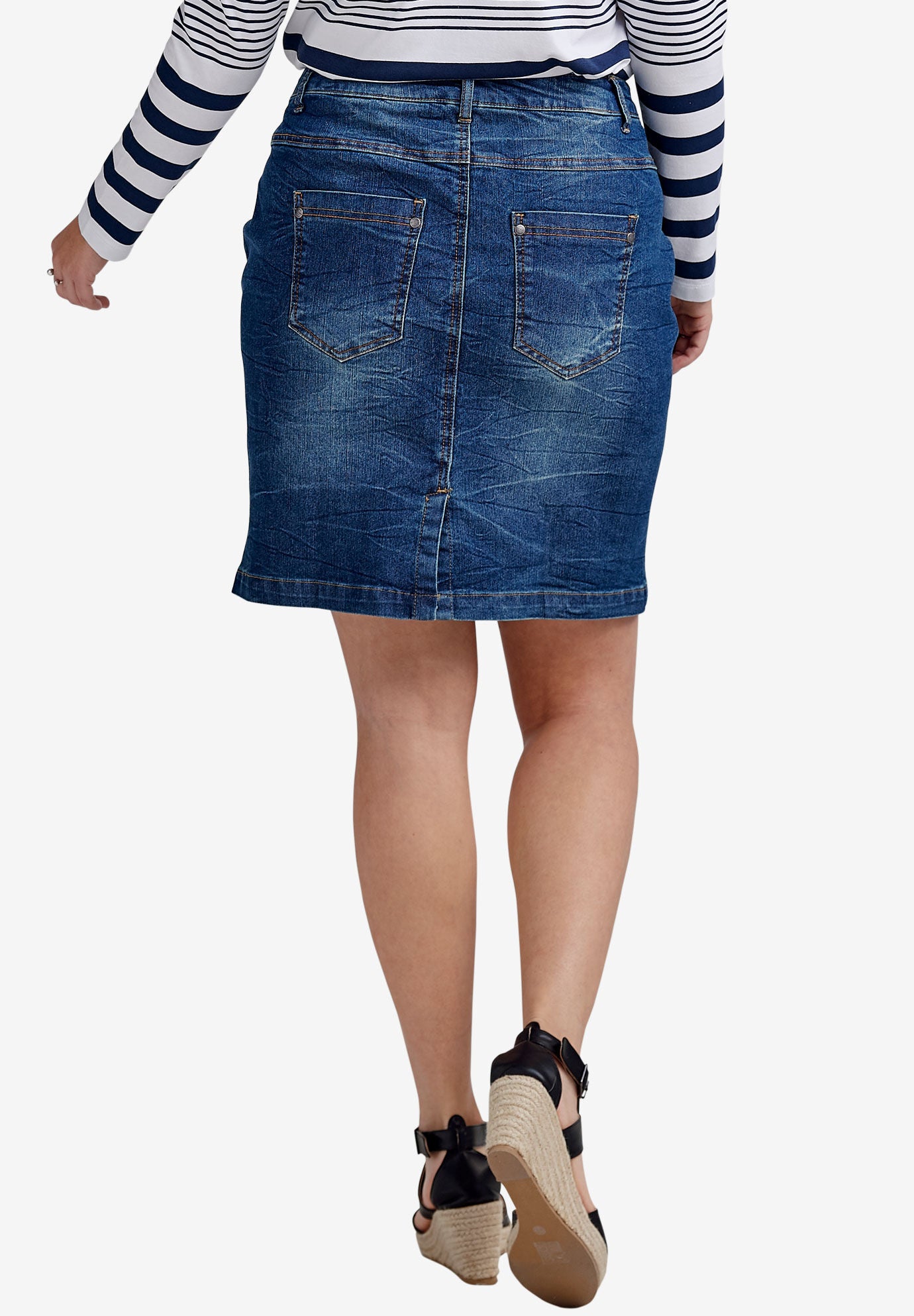 roamans denim skirts