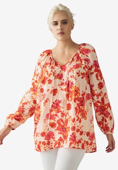 Tie Neck Peasant Tunic