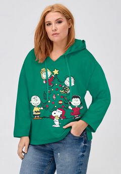 Peanuts Group Christmas Tree Hooded Sweatshirt