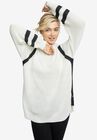 Side Stripe Mockneck Sweater, , alternate image number null