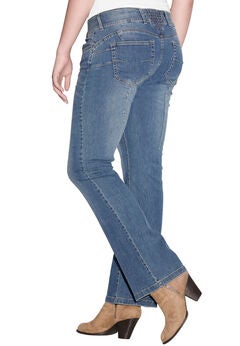 Back Elastic Bootcut Jeans