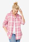 Plaid Flannel Shirt, DUSTY PINK PLAID, hi-res image number null