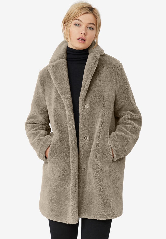 Teddy Faux Fur Coat, , alternate image number 1